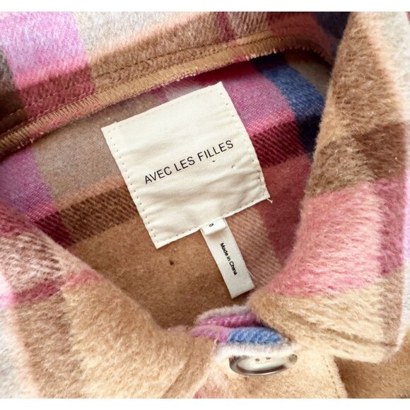 AVEC LES FILLES Anthropologie Plaid Flannel Shirt Jacket Shacket Sz S NWT - Picture 6 of 8